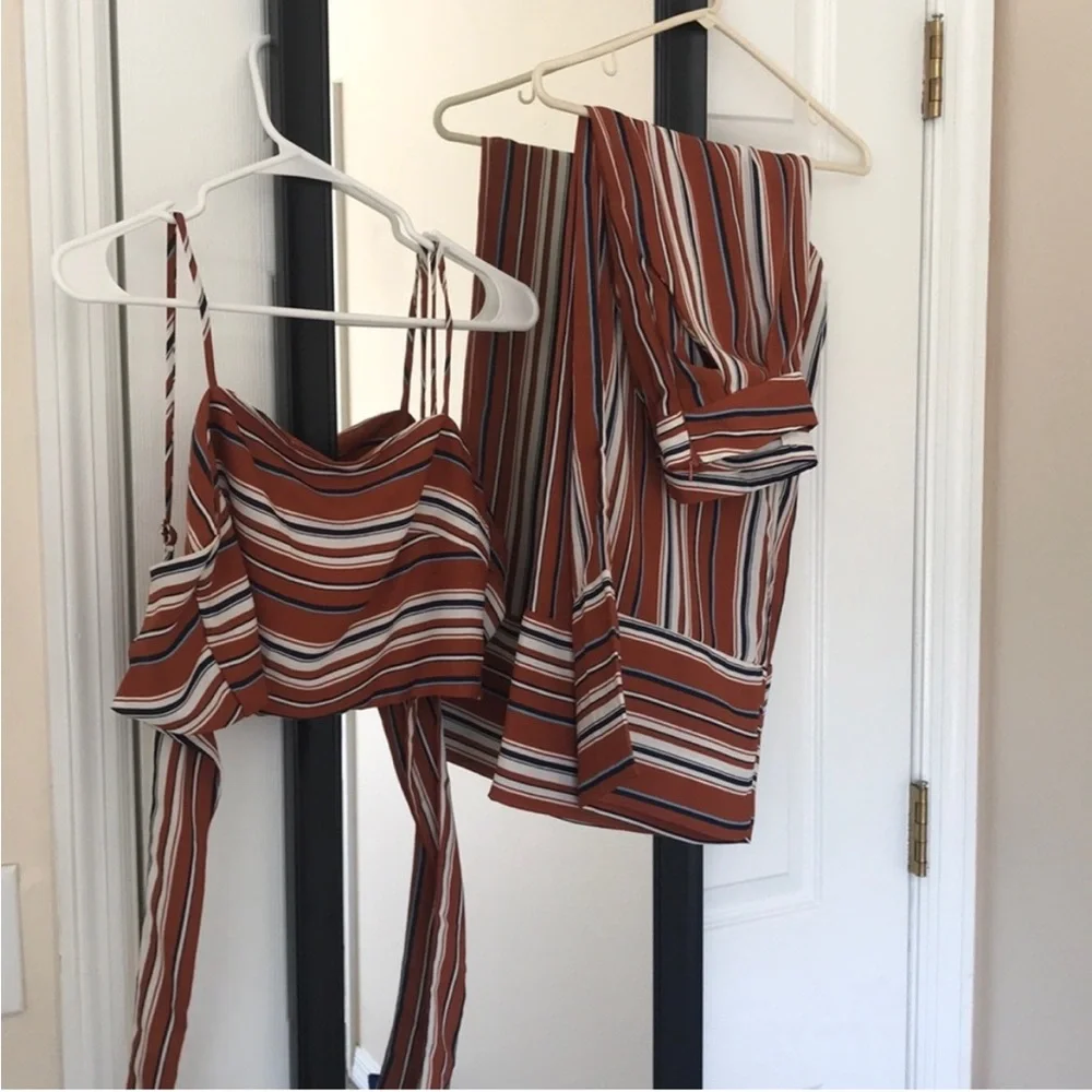 Nasty Gal It's Your Line Crop Top And Culotte Pants Set - Picture 5 of 6